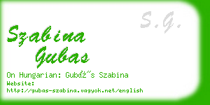 szabina gubas business card